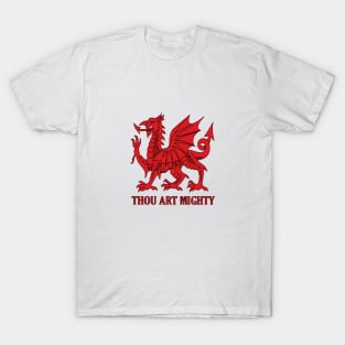 Thou Art Mighty Red Dragon Welsh Rugby T-Shirt